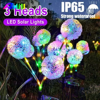 2 adet açık güneş ışıkları IP65 su geçirmez karahindiba çiçekler lamba bahçe dekorasyon ışıklandırma çim Yard düğün dekorasyon lambası