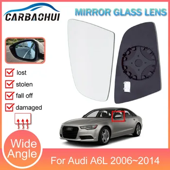 Isıtmalı yan dikiz aynası Cam Anti-sis Kapı Kanat Ayna Lens Fit Araba Aksesuarları Audi A6L 2006~2010 2011 2012 2013 2014