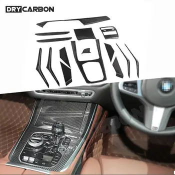 Kuru Karbon Fiber Vites Paneli saklama kutusu Araba Kapı İç Trim Şeritler Çıkartmalar Kapakları İç Dekorasyon için BMW X5 G05 2020+