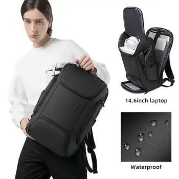 Erkek Sırt Çantaları İş 15.6 in Laptop Sırt Çantası Moda Mochila Lüks Su Geçirmez Okul Sırt Çantaları Estetik USB Seyahat Çantası Adam