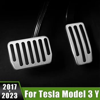 Tesla Modeli 3 Model Y 2017 2018 2019 2020 2021 2022 2023 Araba Ayak Pedalı Yakıt Hızlandırıcı Fren Pedalları Kapak Kaymaz Pedleri