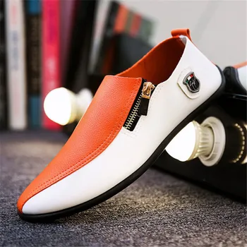Deri erkek ayakkabısı Moda Erkek sürüş ayakkabısı İlkbahar ve Sonbahar Yeni Stil Nefes Hafif erkek Bezelye Ayakkabı İngiliz Sneakers