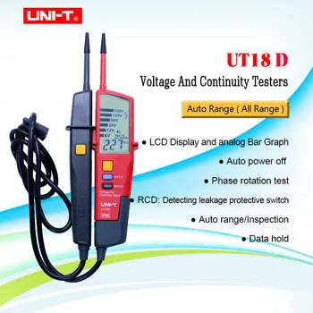UNI - T UT18D Gerilim Ve Süreklilik Test Cihazı Otomatik Aralığı Volt Dedektörleri Kalem Tarih Tutma / LED / lcd ekran Dijital Multimetre