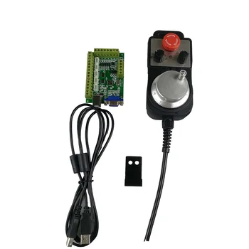 MACH3 Yeşil 5 Eksenli USB Arabirim Kartı CNC Hareket Kontrol Kartı + Acil Durdurma El Çarkı