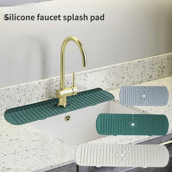 Silikon Musluk Mat Su Dalgaların Mutfak Musluk Su Tutucu Mat Büyük Lavabo Sıçrama Pedi Tezgah Koruyucu Banyo