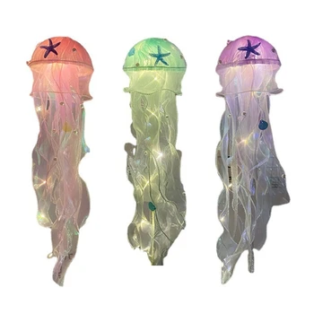 Asılı denizanası ışık parlayan gece aydınlatma kristal ışık el sanatları aksesuar Y9RE