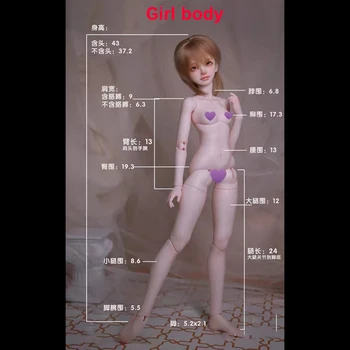 Yeni 1/4 BJD Bebek Vücut Kız Vücut Reçine Malzeme Modeli Bebek Prenses Hiçbir Makyaj DIY oyuncak bebekler Kız Hediye