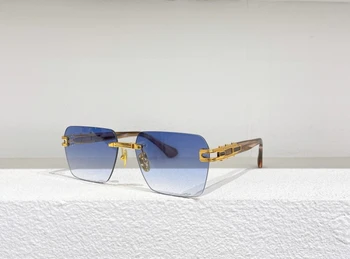 Moda kenarlıksız güneş gözlüğü Degrade lensler erkek güneş gözlüğü Marka tasarımcı bluzu kaliteli