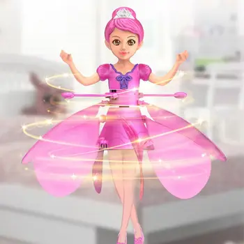 Elektrikli Yaratıcı Prenses Peri Oyuncaklar İlginç Aydınlık Çiçek Peri Bebek Uçan Oyuncaklar Mini İndüksiyon Uçuş Çocuklar/Çocuklar
