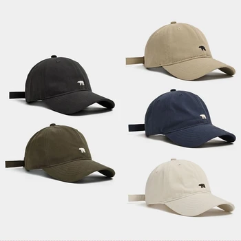 Moda beyzbol şapkası Kadınlar ve Erkekler için Nakış Kutup Ayısı Hip Hop Snapback Kapaklar Pamuk güneş şapkaları Unisex Düz Renk Vizör Şapkalar