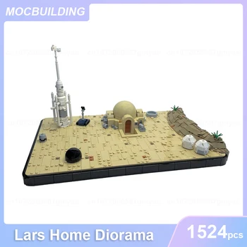 Lars Ev Diorama Modeli Mini Ölçekli MOC Yapı Taşları DIY Tuğla Mimari Eğitici Yaratıcı Oyuncaklar Hediyeler 1524 ADET