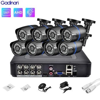 Gadınan AHD CCTV Kamera Güvenlik Sistemi Seti 8 / 4CH DVR Kaydedici 2/4/6/8 ADET Seçenekleri Açık 5MP 1080P Bullet Video Gözetim