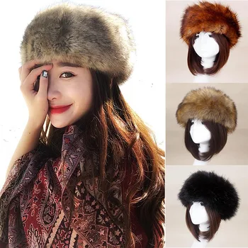 Kış Şapka kadın Taklit Kürk Tilki Kazak Boş Silindir Şapka Açık Sıcak Kalın Bere Moğol Prenses kulak koruyucu Başlık