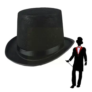 Retro silindir şapka Büyücü Siyah Renk Şapka Kostüm Çünkü Malzemeleri Parti Rol Sirk Ringmaste Sahne Steampunk Cadılar Bayramı P0k0
