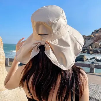 Boyun Flap Plaj güneş şapkaları panama şapkası Seyahat güneş şapkaları Geniş Ağızlı Açık Kova Şapka Kadın Güneş Koruyucu Şapkalar Yaz güneş şapkaları