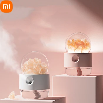 Xiaomi tuz taş nemlendirici sessiz uçucu soğutucu Mist Maker nemlendirici masaüstü ev ofis yatak odası için renkli ışık ile