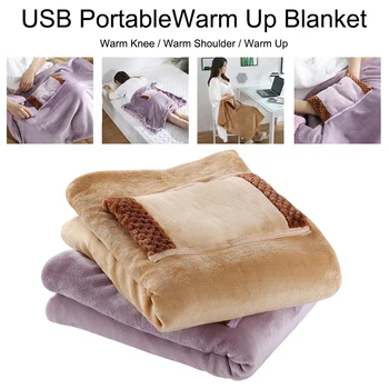 USB Elektrik ısıtmalı battaniye Yumuşak Polar Isıtmalı Ped Yastık Kış Yatak Kanepe İsıtıcı Yıkanabilir Termostat Ev Ofis Seyahat için