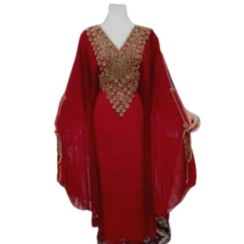 Lüks Dubai Kaftan Farasha Fas Abaya Parti Giyim Modern Arapça Elbiseler Hint Kurta Kadınlar için