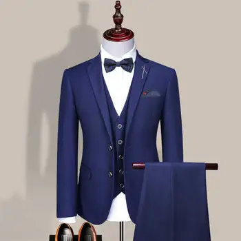 Özel Yapılmış Damat düğün elbisesi Blazer Pantolon İş High-end Klasik Elbise Pantolon SA04-46599
