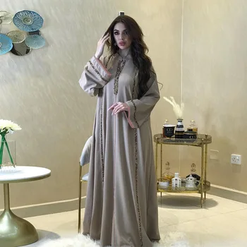 Ramazan Jilbab Gevşek Uzun Elbise Orta Doğu Arap Parti Elbisesi müslüman uzun elbise Kadınlar Maxi Elbise İslam Fas Kimono Kaftan Maxi Elbise