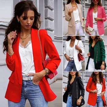Traf Resmi Mağaza kadın ceketi Streç Olmayan Polyester Katı Ofis Bayan Traf Blazers Kadın Giyim 2023 Yeni Yıpratır