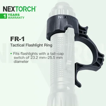 Nextorch FR-1 Taktik El Feneri Halkası,TA30/TAO1/E6 için 23.2-25.5 mm Çaplı Kuyruk kapağı Anahtarlı Torca Uyar, Ellerinizi Serbest Bırakın