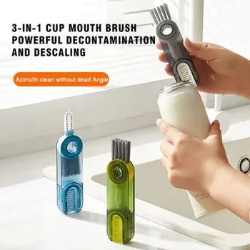 3 1 Çok Fonksiyonlu Fırça U-şekilli Fırça Fincan Ağız Fırça Yalıtım Fincan Şişe Ağız Temizleme Fırçası Ev Lavabo Temizleme