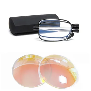 Mini Alaşım Katlanır Renk körü Gözlük Düzeltici Gözlük Erkek Güneş Gözlüğü Kadın HD Renk Körü Gözlük Durumda gafas oculos Y57