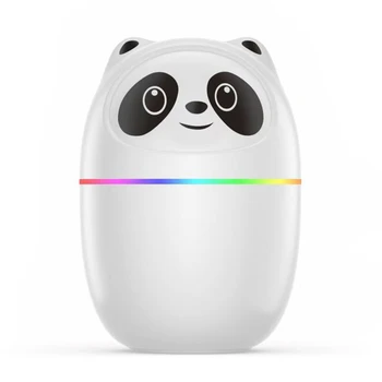 Pandalar Hava Nemlendirici Sevimli 220 Ml aromalı uçucu yağ Difüzör USB Sisleyici Mist Maker ile Renkli Gece Lambası