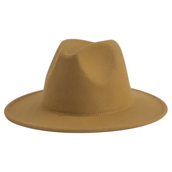 Düz renk caz melon şapka bağbozumu tüvit kap yetişkin keçe şapka casquette luxe gorros şapka erkekler sombrero mujer ücretsiz nakliye