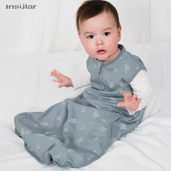 Insular Bebek uyku tulumu Uyku Tulumu Unisex Kolsuz %100 % Pamuk Giyilebilir yatak battaniyesi Takım Elbise Yaz Yumuşak Bebek Yürümeye Başlayan