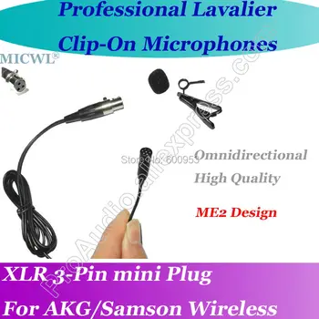 MICWL ME2 Pro Mikrofon Yaka para Yaka Mikrofonu AKG Samson İkizler Kablosuz XLR Mini 3-Pin