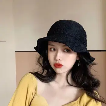 Retro Moda Tasarım Tüm Maç Açık Mizaç Kore Tarzı Şapka Balıkçı Şapka Dantel Kova Şapka Kadın Kova Şapka