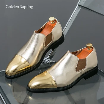 Altın Fidan Elbise Ayakkabı Moda Düğün Flats erkek rahat iş ayakkabısı Resmi Loafer'lar Erkekler Sosyal Moccasins Eğlence Mokasen