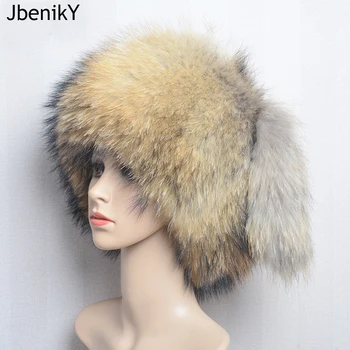 Kış Kadın Kürk Kap Gerçek Hakiki Doğal Tilki Kürk Şapka Şapka Rus Açık Kızlar Kasketleri Kap Bayanlar Sıcak Moda Bombacı Şapka
