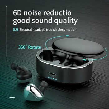 Yeni T50 TWS Bluetooth uyumlu Kulaklık Mini Kablosuz 20 Metre Sinyal Yüksek Bas stereo kulaklıklar Otomatik Eşleştirme ile