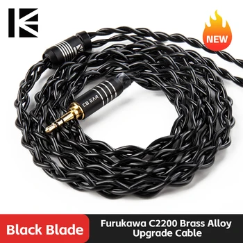 Yeni Kbear Siyah Bıçak Kulaklık Kablosu 4-strand Litz Pirinç Alaşım Yükseltme Kablosu 2.5/3.5/4.4 mm İle 0.78 2pin/mmcx Altın Kaplama Fiş