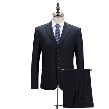 (Ceket + Pantolon)erkek rahat iş Blazers / Marka giyim Moda Erkek slim fit Takım Elbise iki parçalı / Damat düğün elbisesi S-4XL