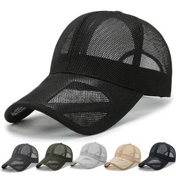 Unisex Nefes Tam örgü şapka beyzbol şapkası Yaz Şapka Hızlı Kuru Koşu şapka şoför şapkası şoför şapkası