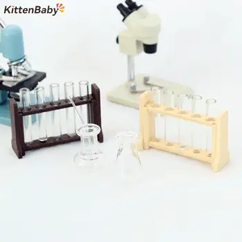1 Takım 1/12 Dollhouse Minyatür Ölçüm Fincan Çubuk test tüpü Raf Modeli Laboratuvar Dekor Oyuncak Bebek Evi Aksesuarları Dekor