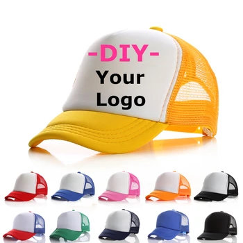 Fabrika Fiyatı! Ücretsiz özel Logo beyzbol şapkası şoför şapkası %100 % Polyester Şapkalar Boş file şapka Erkekler Kadınlar gorras