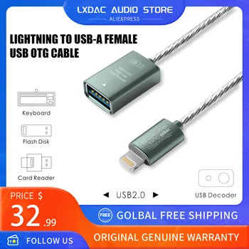 Çeşitli Cihazlar için USB - A Dişi USB OTG Kablosuna DDHiFi MFI06F 2.0 Yıldırım
