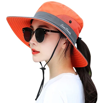 2020 Basit UPF 50 + güneş şapkası Kova Yaz Erkek Kadın Balıkçılık Boonie Şapka Güneş UV Koruma Uzun Geniş Geniş Brim Bob Yürüyüş Açık