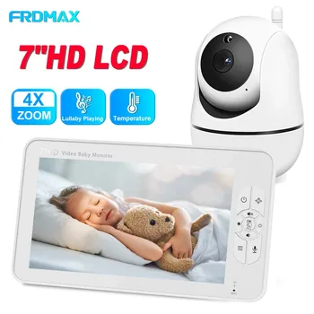 7 İnç Video bebek izleme monitörü Kablosuz PTZ 4X Zoom Güvenlik Kamera Anne Çocuk gözetim kameraları Sıcaklık Göstergesi İle Ekran