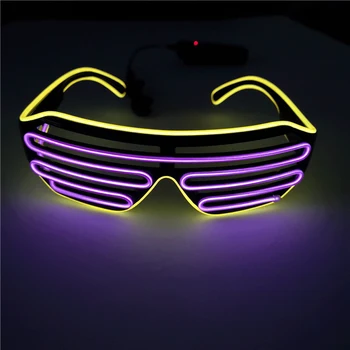 LED ışıklı gözlük Cadılar Bayramı Parlayan Neon Noel Partisi yanıp sönen ışık Glow Güneş Gözlüğü Cam Festivali Malzemeleri Kostümleri