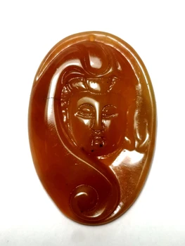 Çin 100 % Doğal Yeşim El oyması Avalokitesvara Kolye Kolye muska hediye