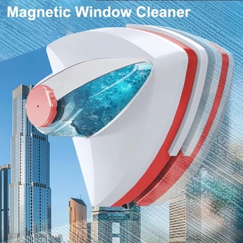 Manyetik Pencere Temizleyici Fırça Çift Taraflı Otomatik Su Tahliye Silecek Cam Pencere Fırça Temizleme Ev Aletleri Temizleme