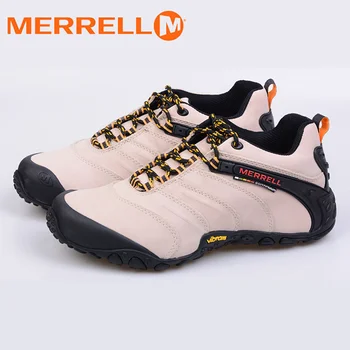 Merrell Profesyonel Açık erkek Hakiki Deri Trekking yürüyüş ayakkabıları Kros Dağcı Gezisi Tırmanma Sneakers