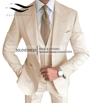 Resmi Slim Fit Erkek Takım Elbise 3 Parça Siyah Şal Yaka Casual Smokin Düğün Groomsmen Takım Elbise Erkekler 2022 (Blazer + Yelek + Pantolon)