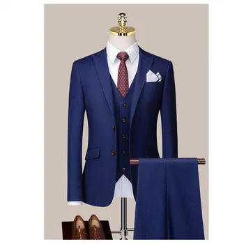 Özel Yapılmış Damat düğün elbisesi Blazer Pantolon İş High-end Klasik Elbise Pantolon SA07-72599